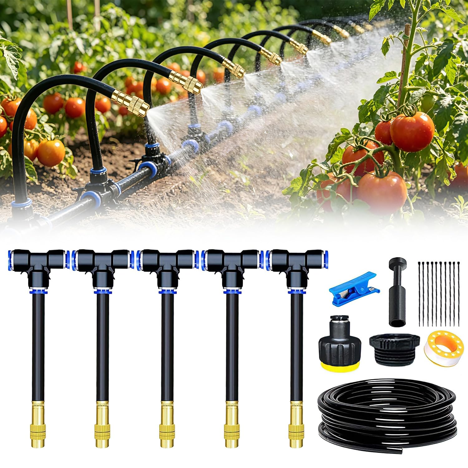 Kit d'arrosage goutte à goutte – pivotant, réglable, 5m