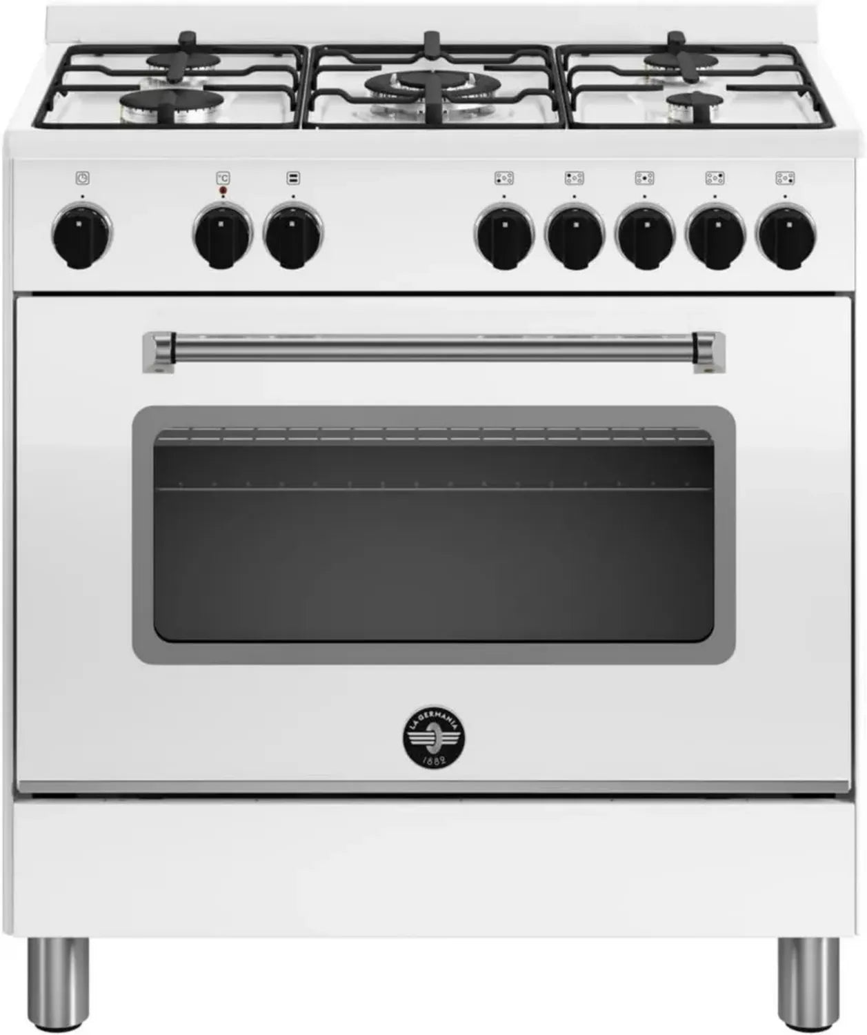Cuisinière Électrique et Gaz Noir en Acier Inoxydable, Americana AMN855EBV/24