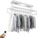 Sèche-linge mural et plafond avec ventilateur, support ajustable 130-215 cm, éclairage LED, télécommande