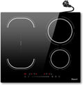 Plaque à Induction 60CM, 4 Zones Flexibles, 3500W, Fonction Boost, Sécurité Enfant, Minuteur, 220V